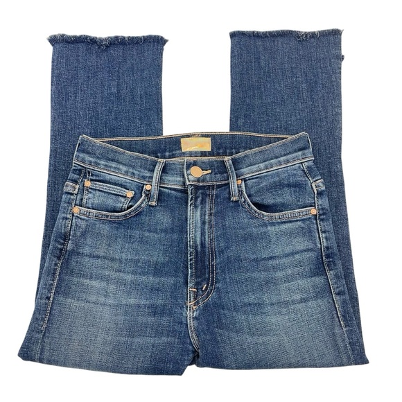 MOTHER The Insider Crop Step Fray Jeans 25 Blue - Picture 4 of 16